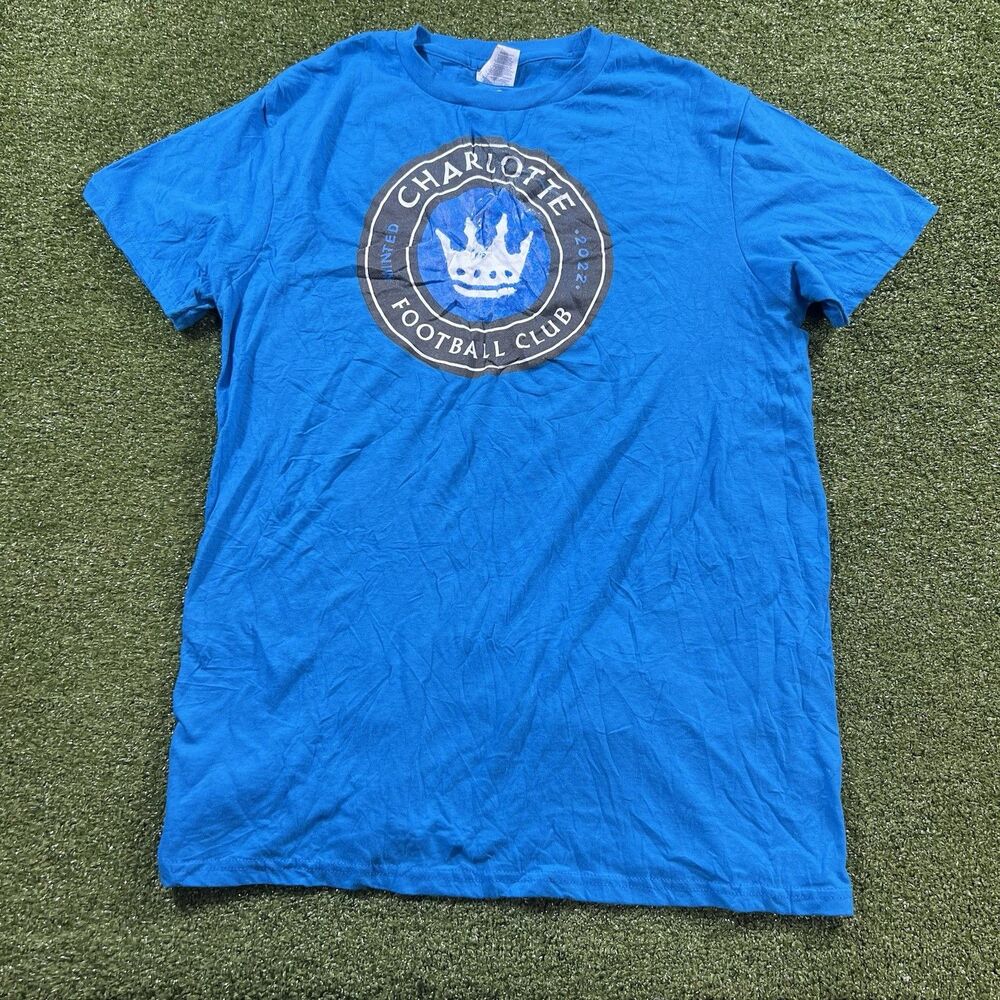 Charlotte FC 2022 Inaugural Season Crown Logo Blue T-Shirt Size M NWOT
